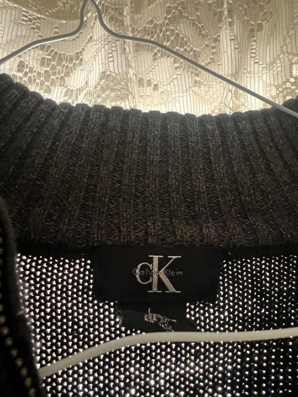 Calvin Klein Black Ribbed Knit Sweater